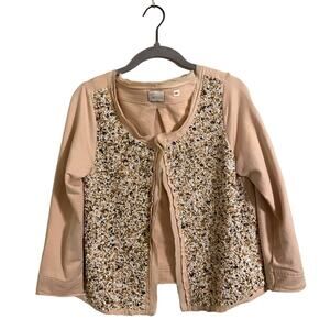 Anthropologie‎ Postmark Light Pink Sequin Cardigan Sweater Small